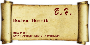 Bucher Henrik névjegykártya